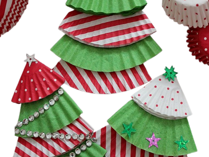 Juletræ af papirsforme